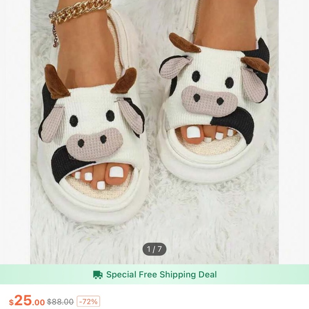 Cow print sandals/ slippers